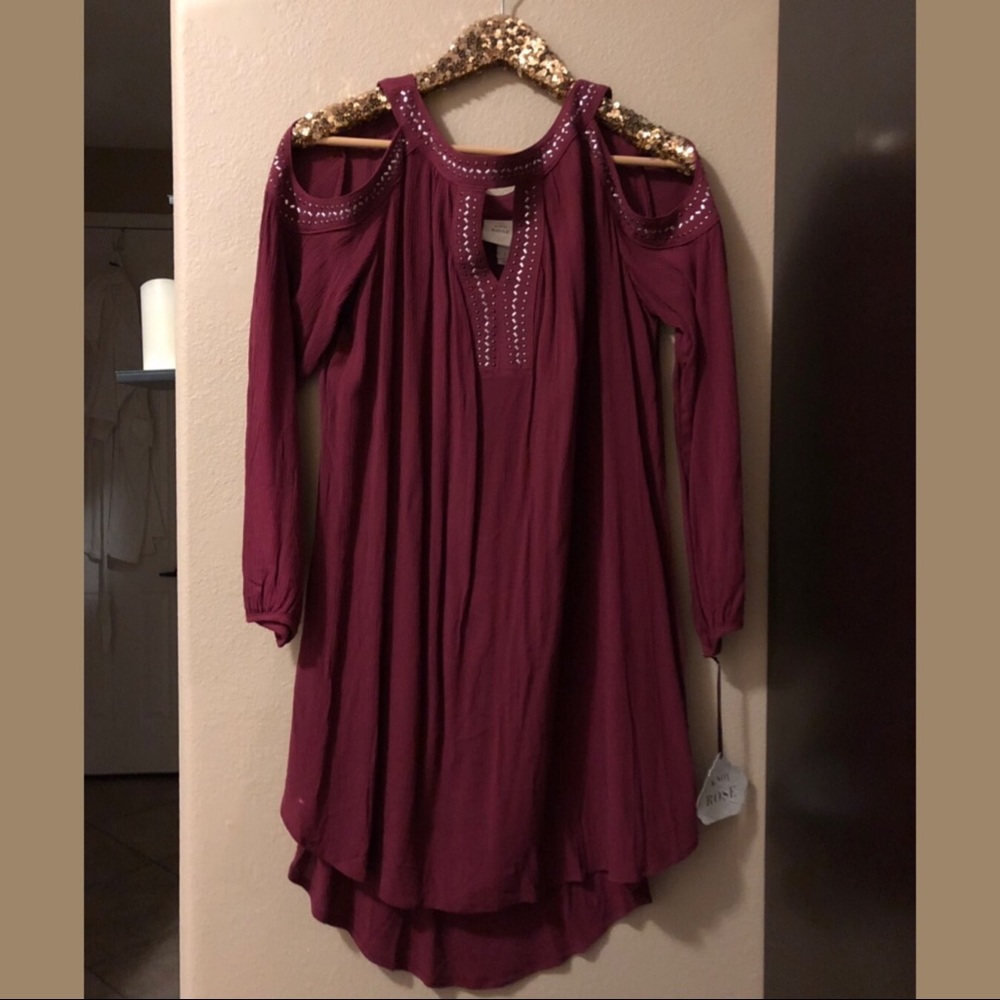 Bing Cherry Shoulder Cut Out Dress